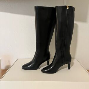 Ralph Lauren Black Heeled Boots with Knee-High Shaft - BRAND NEW